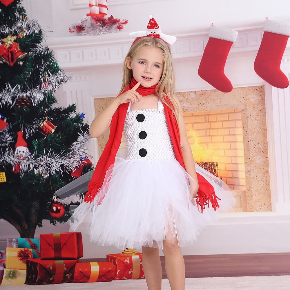 Children's Christmas mesh puffy skirt