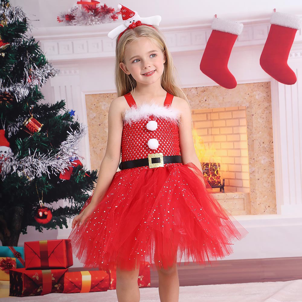 Children's Christmas mesh puffy skirt