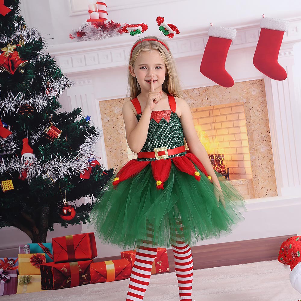 Children's Christmas mesh puffy skirt