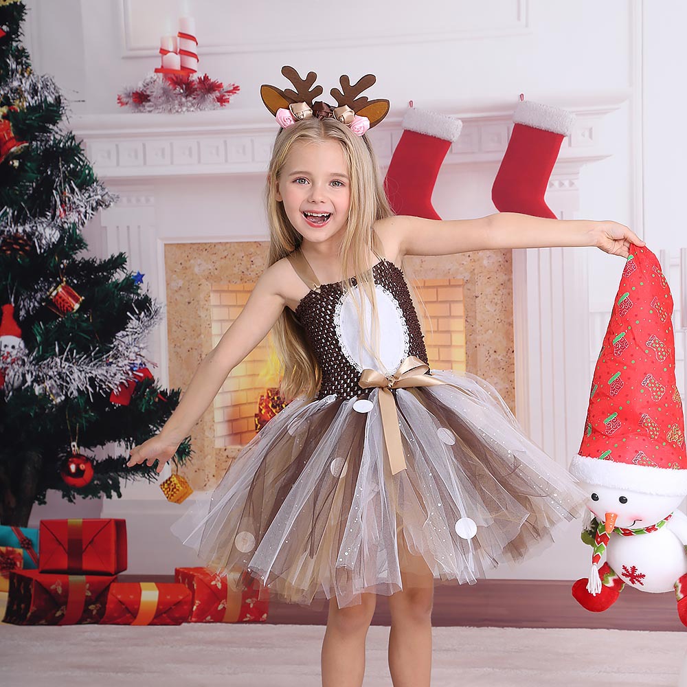 Children's Christmas mesh puffy skirt