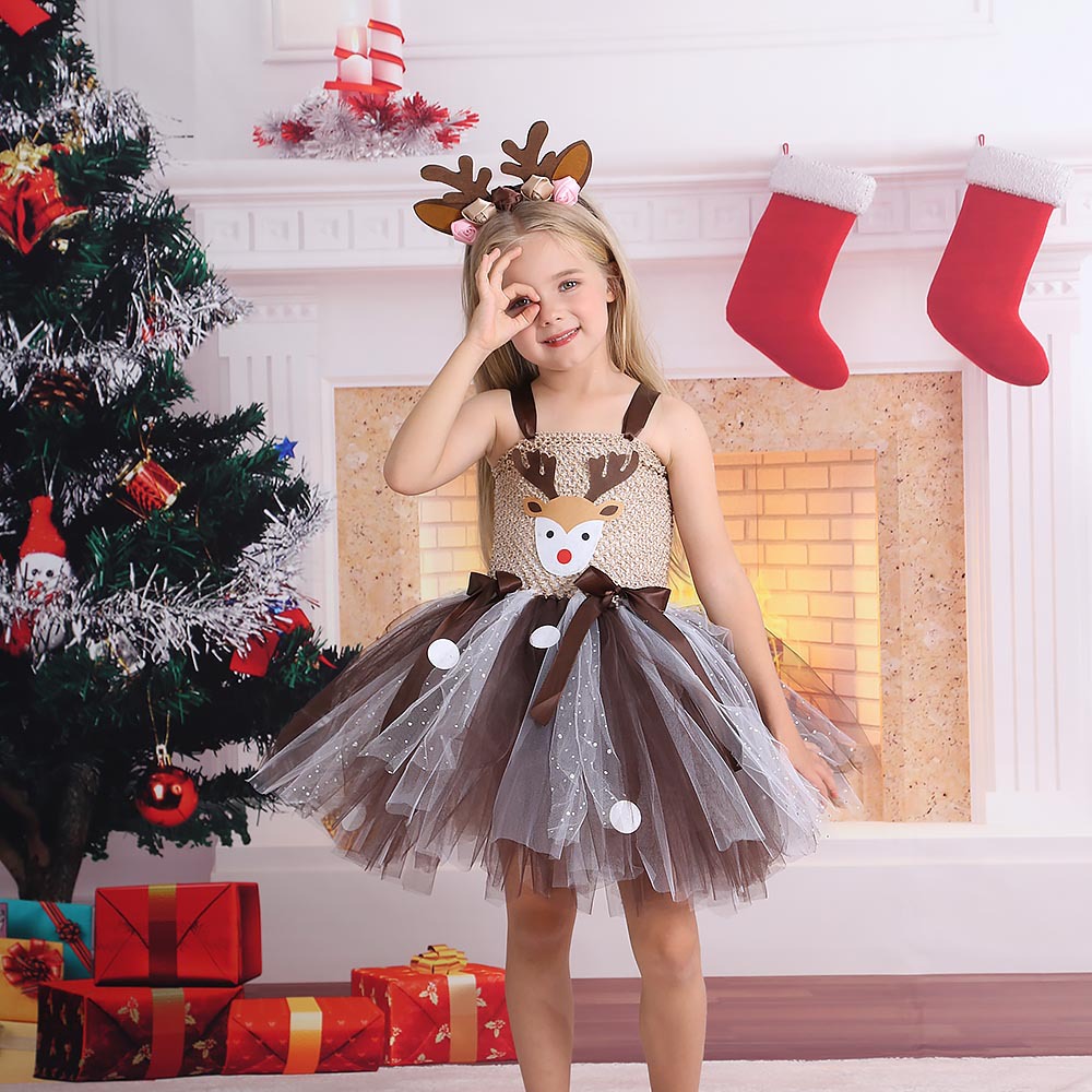 Children's Christmas mesh puffy skirt