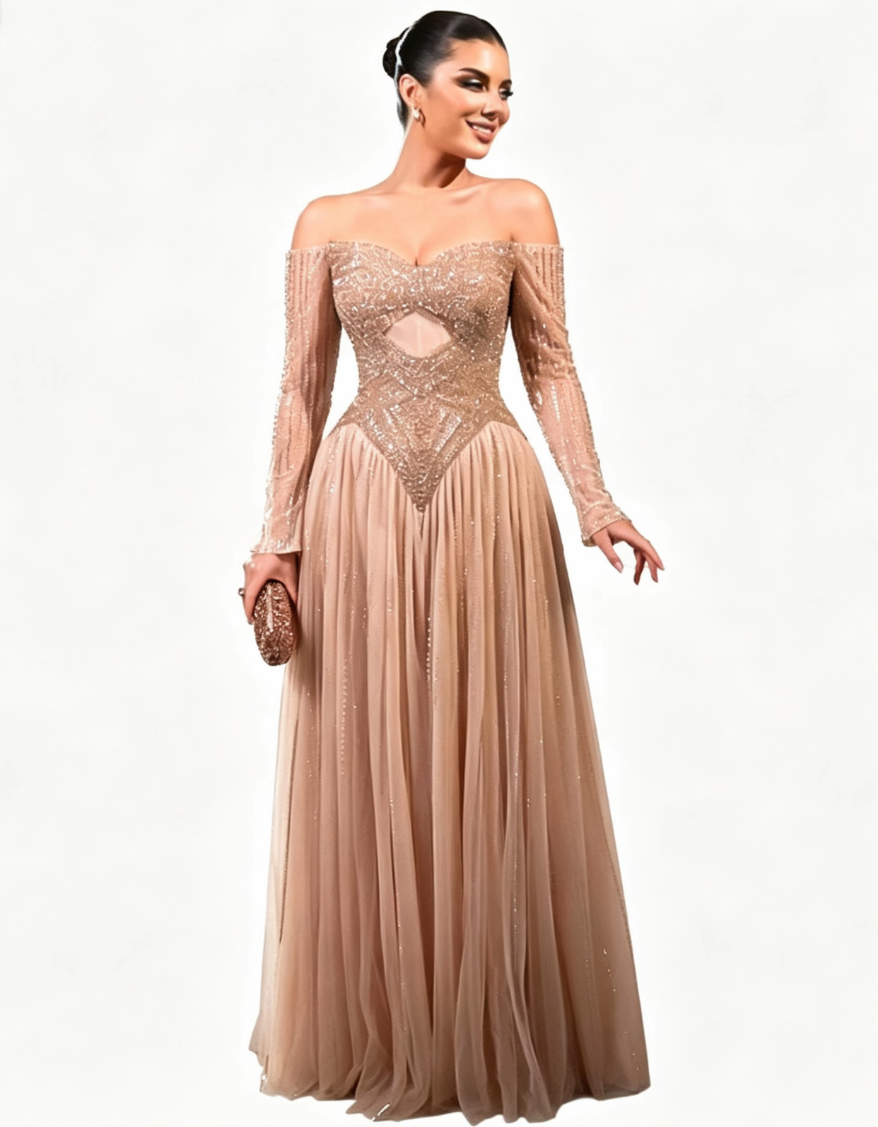 Pink light luxury evening dress skirt?format=webp