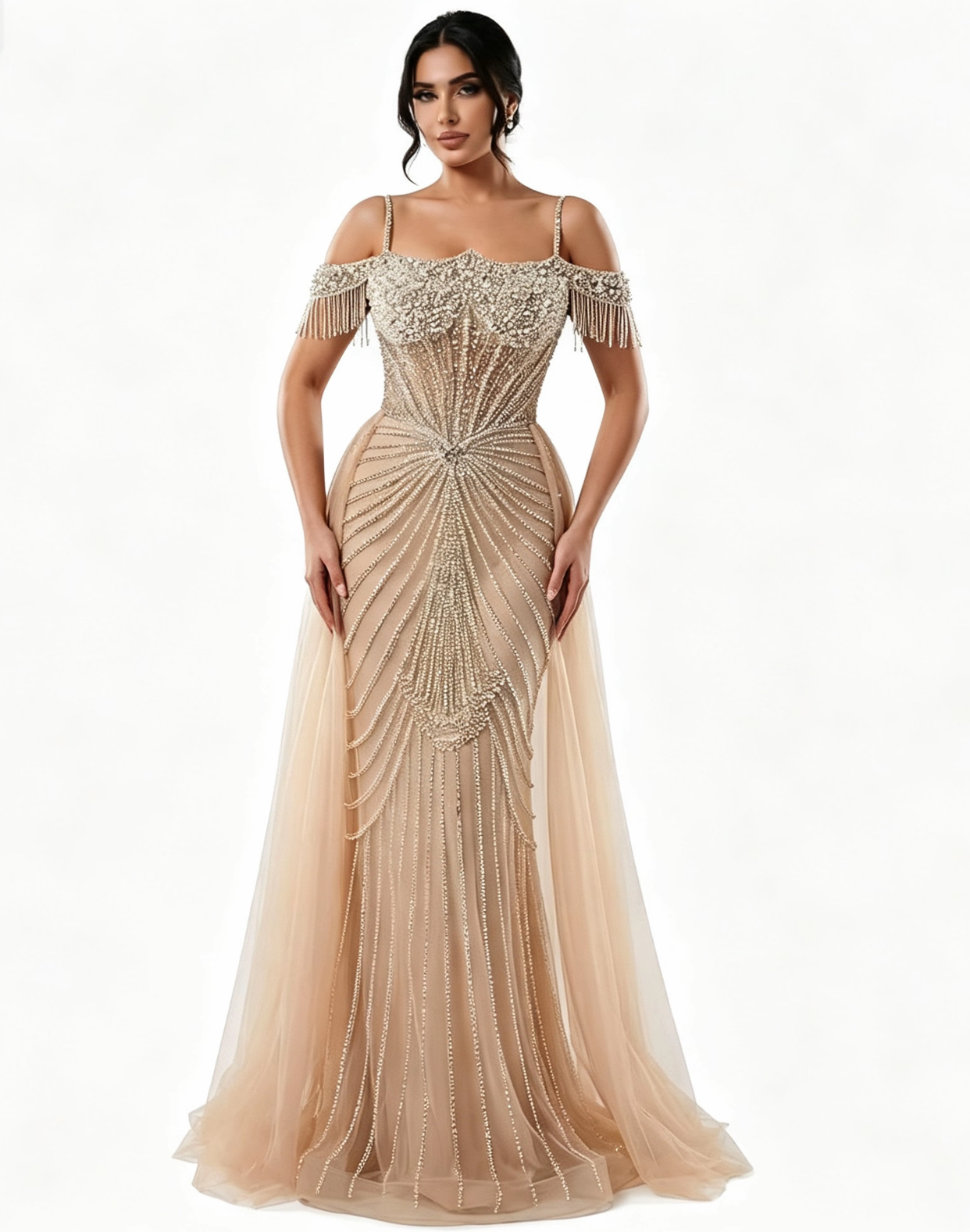 Beaded light luxury evening dress?format=webp