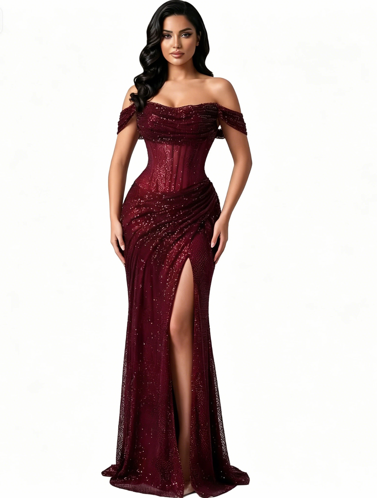 Shiny fish tail evening dress?format=webp